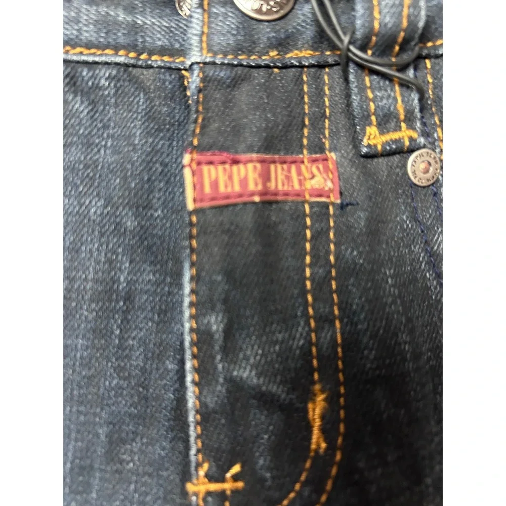 VTG Pepe Jeans London Jasper Kids Denim Jeans Chalk Aged Dark Wash Size 4 NWT